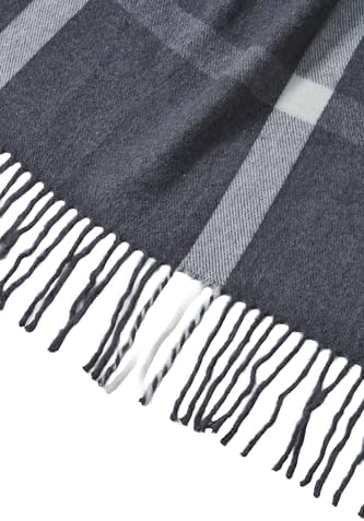 Arus Acrylic Highlands Collection Queen Throw Blanket Gray Plaid, 60x80 - Image 5