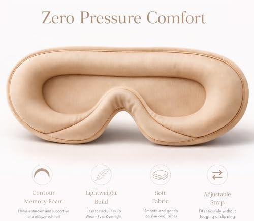 Anemone Contour Sleeping Mask for Women – Softer Than Silk Eye Masks for Sleep, Complete Blackout, Zero Eye Pressure Fit, Lightweight, Eye Care, Travel Essentials Included - Image 4