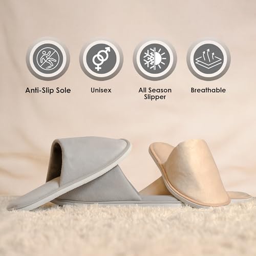 Indoor Spa Slippers 6–12 Pairs – Unisex Washable, Non-Slip Closed Toe Disposable Slippers for Guests, Bathroom, Bedroom, Hotel, House, Bride, Travel and Shoeless Home - Image 7