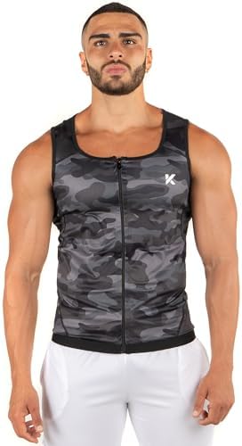 Kewlioo Men's Heat Trapping Zipper Sweat Enhancing Vest - Sauna Suit Shirt Compression Vest Shapewear Top for Gym Exercise - Image 2
