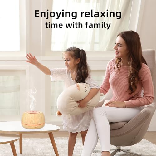 SEEDSEEL 300ML Essential Oil Diffuser 8 Hours Run Time, Aromatherapy Diffuser with Remote Control,7-Color LED for Home - Image 3