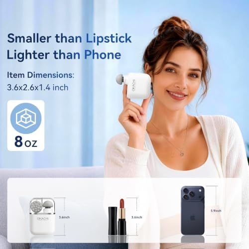 OKACHI GLIYA Mini Portable Massage Gun with 3 Heads All-in-One Storage Case - Image 2