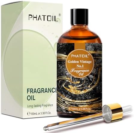 PHATOIL Golden Vintage No.1 Fragrance Oils for Aromatherapy, 3.38FL.OZ Diffuser Oils for Home, Perfect for Aromatherapy, Humidifiers, Yoga, DIY Candle and Soap Making - 100ml by PHATOIL