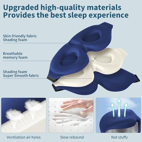 ZGGCD Sleep Mask for Side Sleeper, Light Blocking Eye Mask for Women Men - Image 5