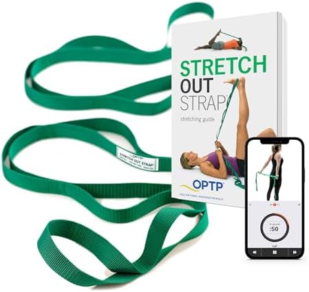 OPTP The Original Stretch Out Strap with Exercise Book, USA-Made Yoga Strap by OPTP