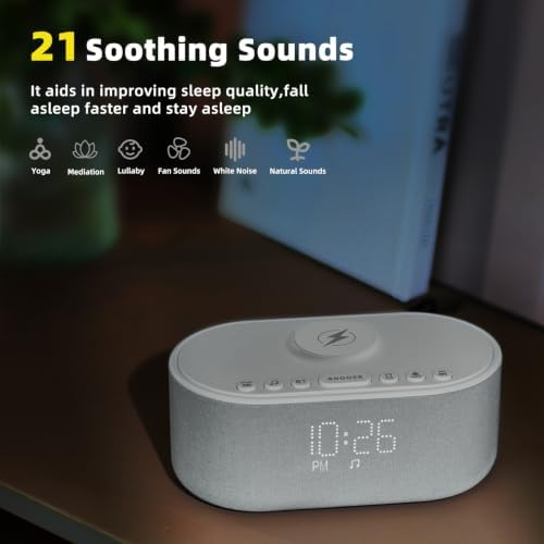 Odokee Sound Machine Alarm Clock with Wireless Charging - Image 4