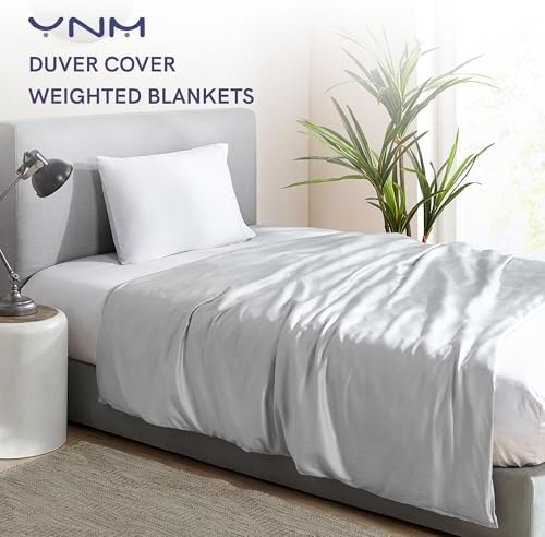YnM Exclusive Cooling Duvet Cover for Weighted Blankets with 16 Strings (White, 60''x80'') - Image 2
