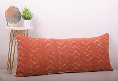 Trade Star Decorative Lumbar Pillow Cover 100% Cotton Throw Pillow Beautiful Cushion Case Farmhouse Rust Cushion Cover Large Handmade Boho Spring Pillow Cover for Sofa (Rust Phoenix 14X36 INCHES) - Image 4