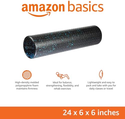Amazon Basics High Density Foam Roller for Exercise and Recovery, 24 Inches, Blue Speckled - Image 2
