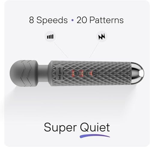 bed geek Handheld Cordless Personal Wand Massager – Waterproof, USB Rechargeable, 20 Vibration Patterns, 8 Speeds, Memory Feature, Skin-Soft Silicone for Ultimate Relaxation Tool - Image 2