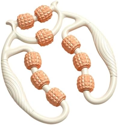 Massage Roller Nine Wheels Muscle Roller with 360 Degree Rotating Clamp Adjustable Eva Pp Handle Body Relaxer Suitable for Fitness Runners Swimmers, Orange - Image 6