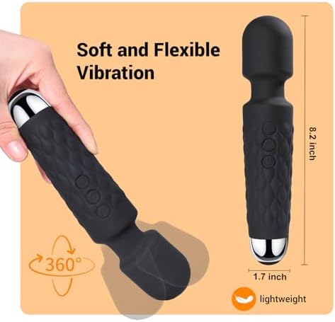 Power Wand Massager, Wireless Waterproof USB Rechargeable Massage with 8 Powerful Speeds 20 Modes Vibration,Mini Frequency for Muscle Aches & Sports Recovery - Image 3