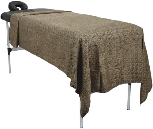 ForPro Designer Microfiber Massage Flat Sheet, 91"L x 61"W, Golden Swirl - Image 2