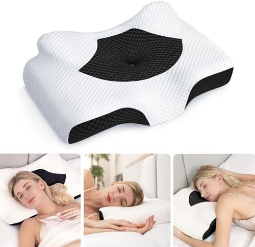 Osteo Cervical Pillow for Neck Pain Relief, Hollow Design Odorless Memory Foam Pillows with Cooling Case, Adjustable Orthopedic Bed Pillow for Sleeping, Support for Side Back Sleepers by OSTEO