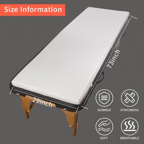 White Lash Bed Topper Memory Foam Topper for Massage Bed,73x29x2 inch Memory Foam Massage Mattress with Removable Cover, Elasticized Non-Slip,Lash Bed Topper (Not Included Bed), for Massage and Beauty - Image 2