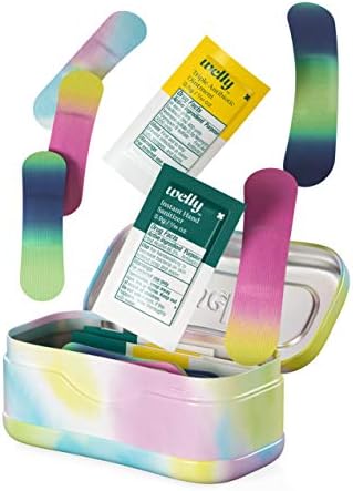 Welly Quick Fix Colorwash, On The Go First Aid Kit, Assorted Bandages, Ointments, and Hand Sanitizer, Tie Dye Patterns, 2 Pack - Image 3
