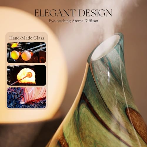 Porseme Essential Oil Diffuser 280ml Handmade Glass Diffuser 7H Runtime - Image 5