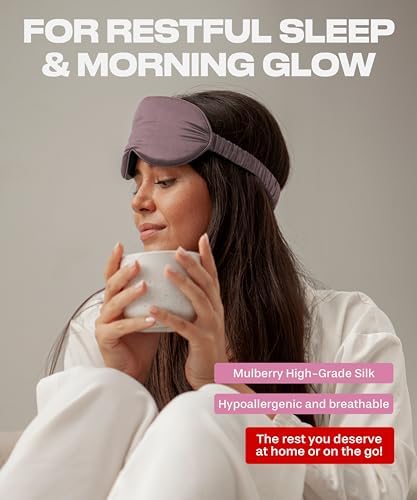 SUNDAYSILKS™ Exclusive Mulberry Silk Sleep Mask | Soft Eye Covers, Blackout Sleeping Mask for Women & Men | Silk Eye Mask for Sleep, Travel, and Relaxation | Antifaz para Dormir [Deep Muave] - Image 3