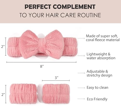 Ayesha Spa Headband and Wristband Set for Washing Face Skincare Makeup - Image 2