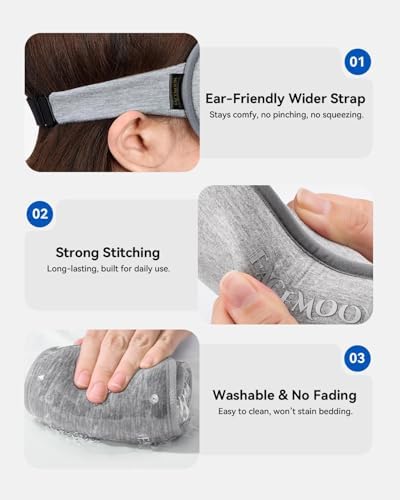 FACEMOON 3D Blackout Weighted Eye Mask for Sleep, Airplane Travel Essential - Image 6