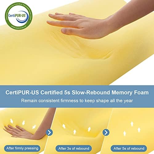 Anvo Memory Foam Pillow, Neck Contour Cervical Orthopedic Bed Pillow for Sleeping Side Back Stomach Sleeper, Ergonomic Design for Neck and Shoulder Pain Relief, Blue White, Firm - Image 5