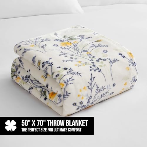 Lucky Brand Wildflower Yellow Floral 50"x70" Cozy Plush Blanket - Premium Microfiber Throw for Luxurious Comfort and Style - Image 2
