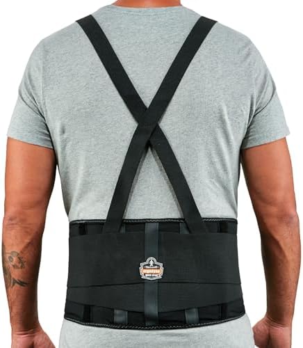 Ergodyne ProFlex 100 Back Support Brace, 8" Spandex Belt, Adjustable, Removeable Straps, 2XL, Black (RA5763) by Ergodyne