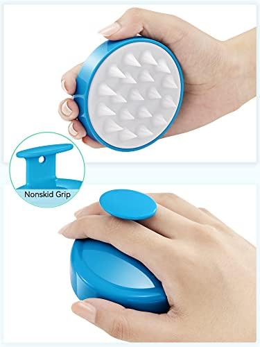 HEETA Scalp Massager with Soft Silicone Bristles for Hair Growth, Dandruff Removal and Exfoliation - Sky Blue Shampoo Brush - Image 2