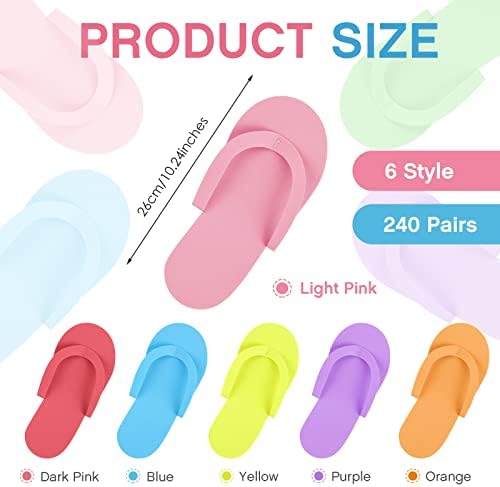 Geyoga 240 Pairs Disposable Flip Flops Pedicure, Multi Color - Image 4