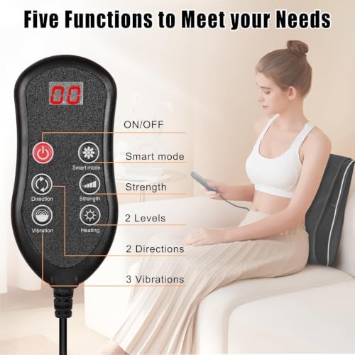 Shiatsu Back and Neck Massager with Heat. Back Massager for Pain Relief deep Tissue, 3D Kneading Massage Pillow or Back,Shoulder,Leg,Gifts for Mom,Dad,Women (Black) - Image 4