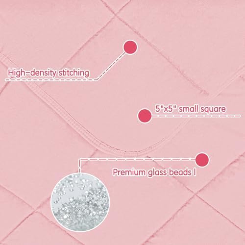 yescool Weighted Throw Blanket 7lbs, 41" x 60", Pink - Image 4