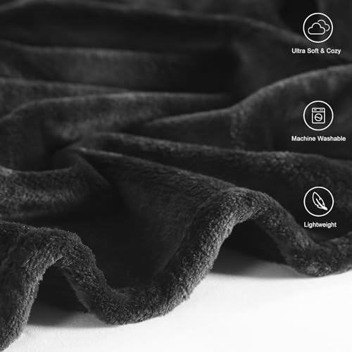 TASTHROW Black Throw Blanket 60x80 Inches - Image 3