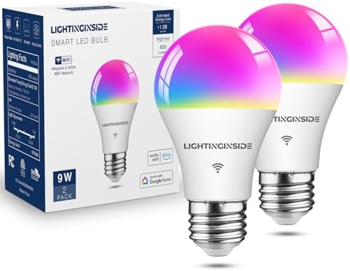 Lightinginside Smart Light Bulb Work with Alexa/Google Home/SmartLife, 2PCS by Lightinginside