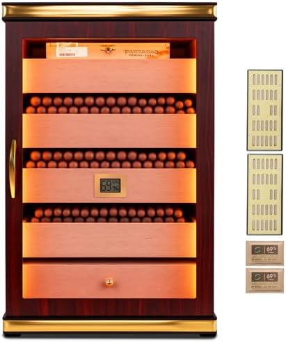 500-Count Cigar Humidor Cabinet with Digital Hygrometer, Gift Set by Marvero