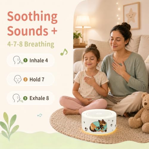 Kipcush White Noise Machine for Baby & Adults, Sleep Sound Machine with 30 Soothing Sounds, 8-Color Night Light, Memory Function, White Noise for Sleeping, Nursery, Office, Travel, Relaxation - Image 4