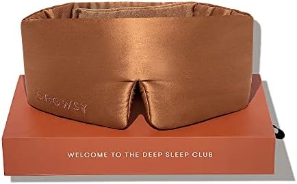 DROWSY Silk Sleep Mask - Face-Hugging, Padded Cocoon for Luxury Sleep in Total Darkness - 100% Pure Mulberry Silk (Tuscan Kiss) by Drowsy