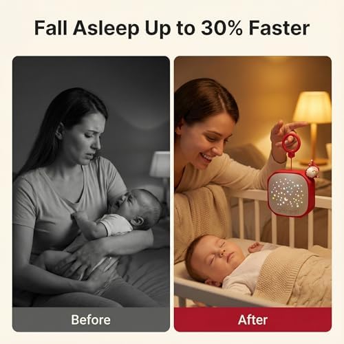 White Noise Sound Machine Baby with Star Projector | Portable Sound Music Soother for Kids & Infants | Perfect Baby Gifts for Christmas Themed Holiday Decor, Car, Travel (Santa Claus) - Image 3