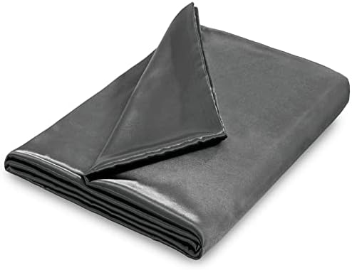 NSGZ Satin Duvet Cover for Weighted Blanket, 48x72, 8 Ties, Dark Grey by NSGZ