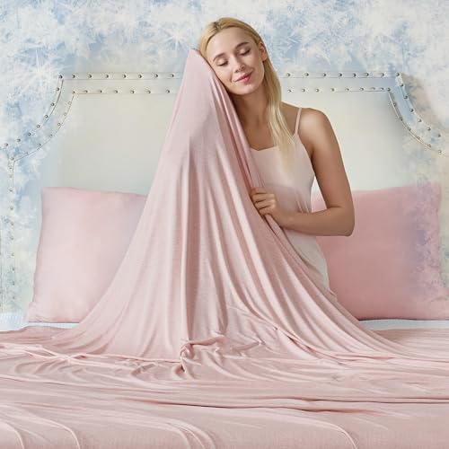 CHOSHOME Cooling Blanket for Hot Sleepers - Summer Blanket Thin Soft Lightweight Breathable Double Side Enhanced Cooling for Hot Flashes, Night Sweats, Bed, Couch (Pink, 60 x 90 inches) by CHOSHOME