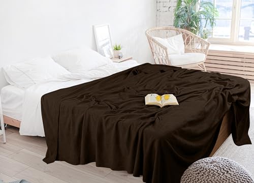 Utopia Bedding Brown 100% Cotton Blanket [Twin Size - 90x72 Inch] 350GSM Lightweight, Soft and Breathable Thermal Blanket for All Seasons - Image 6