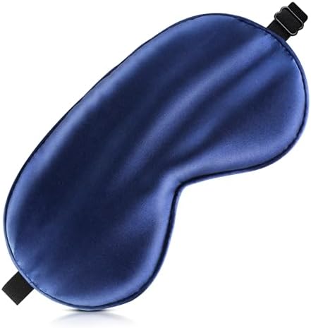 Sleep Mask Silk Eye Mask for Men Sleeping Mask, Adjustable Elastic Strap for Night Shading Sleep Mask, Soft and Comfortable for Both Men and Women (Dark Blue, 3 Packs) by Unknown