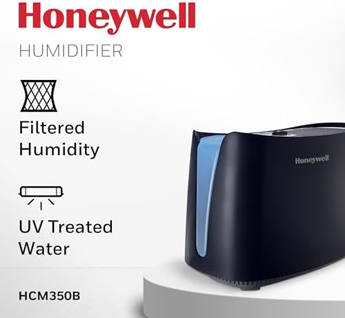 Honeywell Cool Moisture Humidifiers for Bedroom, Medium Rooms, 1.1 Gallon, Invisible Moisture Humidifier for Baby, Kids, Quiet, Easy to Clean, UV Technology, Black, HCM350B - Image 3