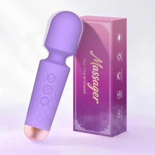 Handheld Massager Premium Silicone 20 Mode Rose Purple Tool to Relax Muscle by Unknown