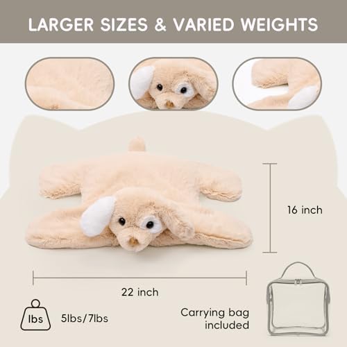 L'AGRATY Weighted Lap Pad for Kids 7 lbs, Sensory Needs Weighted Stuffed Animals Lap Blanket Soft Plush Hugging Sensory for Kids Teen Adults Removable Washable Cover - Image 3