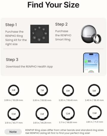 RENPHO Lynx Smart Ring, Subscription-Free App, Silver, Size 8 - Image 2