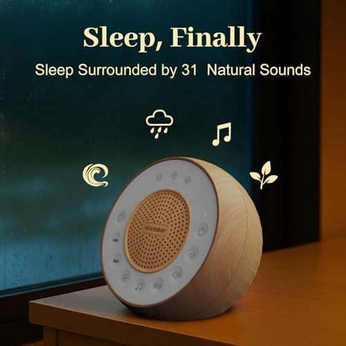 HOUSBAY Sound Machine White Noise for Sleep with Wood Grain - Image 2