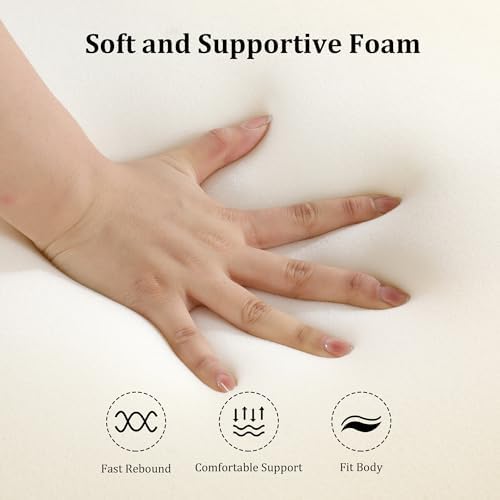 HOMBYS Ergonomic Curvy Foam Massage Bed Mattress Topper, 70" x 28", White - Image 5