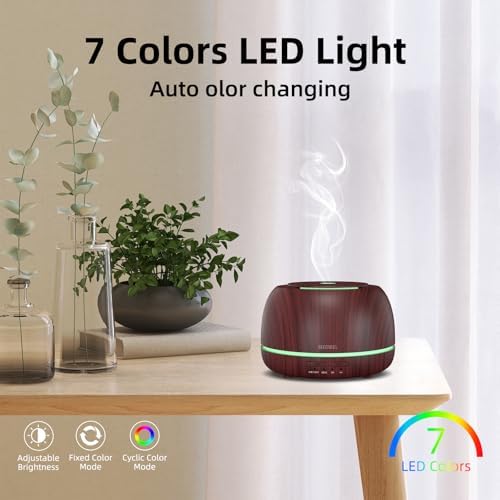 SEEDSEEL 300ML Essential Oil Diffuser, Aromatherapy Diffuser with Remote Control, 4 Timers, 7-Color LED Light and Waterless Auto-Off for Room, Bedroom, Home - Image 6