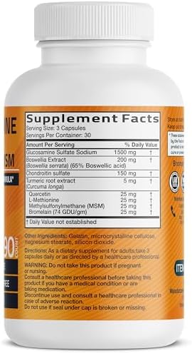 Bronson Glucosamine Chondroitin Turmeric & MSM Joint Support, 90 Capsules - Image 2