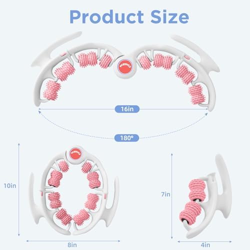Cellulite Massage Tool - Lymphatic Drainage Massager - Muscle Roller, Deep Fascia Massage, Dimpled Skin Removal, Legs/Thighs/Buttocks, Anti-Cellulite Roller, Smooth Skin (14 Wheel - Pink) - Image 5